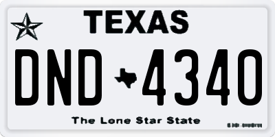 TX license plate DND4340