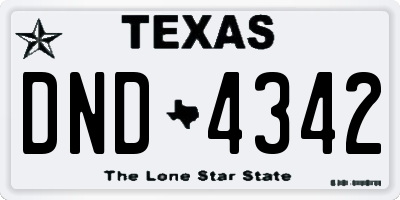 TX license plate DND4342