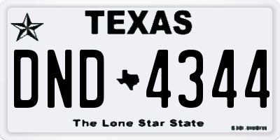 TX license plate DND4344