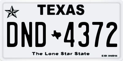 TX license plate DND4372