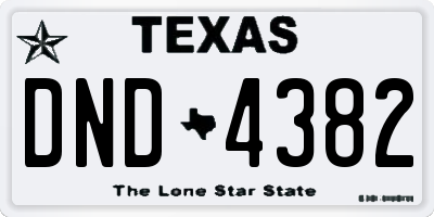 TX license plate DND4382