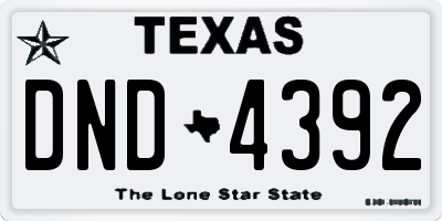 TX license plate DND4392