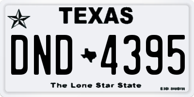 TX license plate DND4395