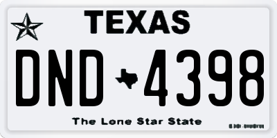 TX license plate DND4398