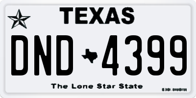 TX license plate DND4399