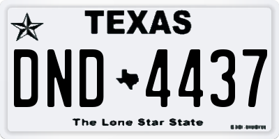 TX license plate DND4437