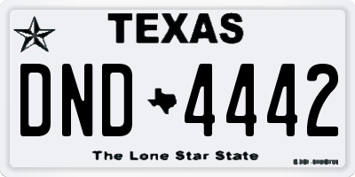 TX license plate DND4442