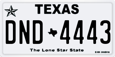 TX license plate DND4443