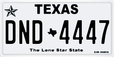 TX license plate DND4447