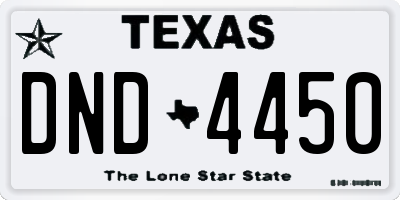 TX license plate DND4450