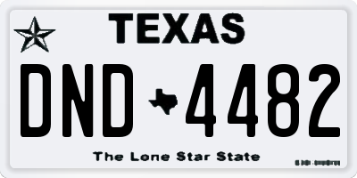 TX license plate DND4482