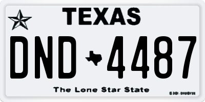 TX license plate DND4487