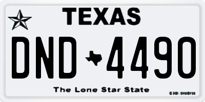 TX license plate DND4490