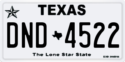 TX license plate DND4522