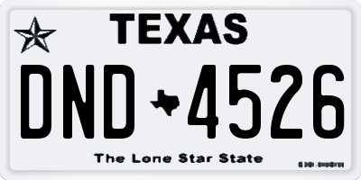 TX license plate DND4526