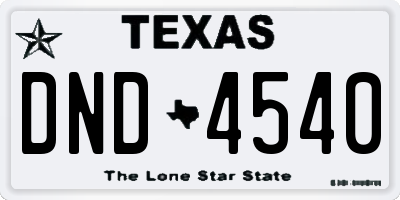 TX license plate DND4540