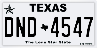 TX license plate DND4547