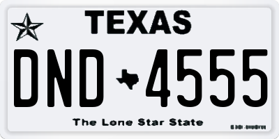 TX license plate DND4555