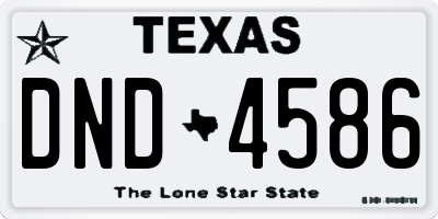 TX license plate DND4586