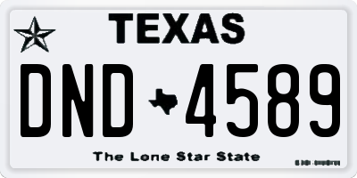 TX license plate DND4589