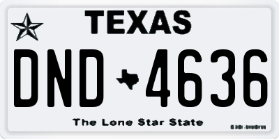TX license plate DND4636