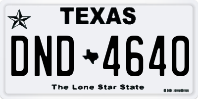 TX license plate DND4640