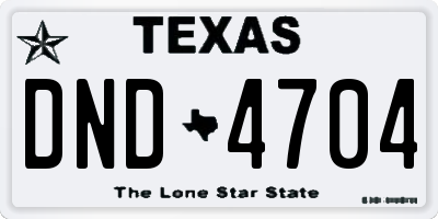 TX license plate DND4704