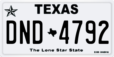 TX license plate DND4792