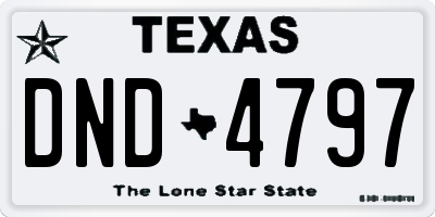TX license plate DND4797