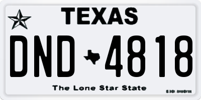 TX license plate DND4818