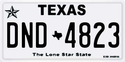 TX license plate DND4823
