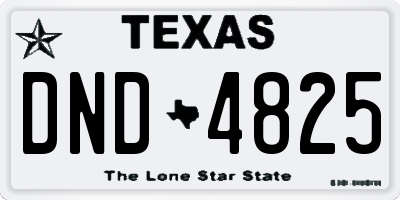 TX license plate DND4825