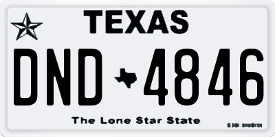 TX license plate DND4846