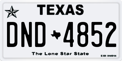 TX license plate DND4852