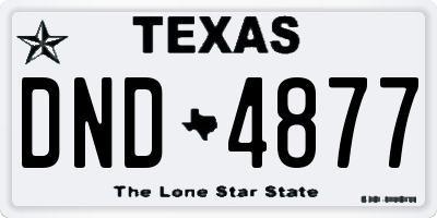 TX license plate DND4877