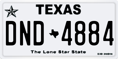 TX license plate DND4884