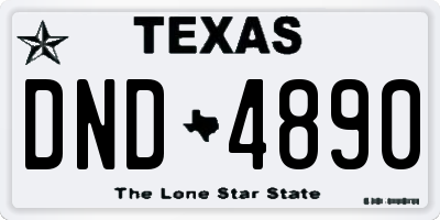 TX license plate DND4890