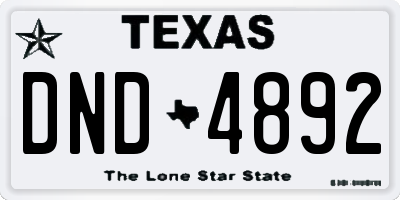 TX license plate DND4892