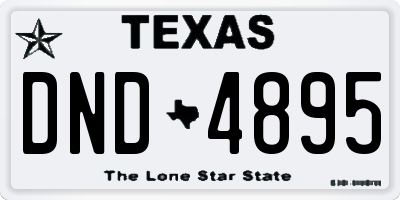 TX license plate DND4895