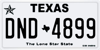 TX license plate DND4899