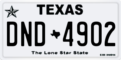 TX license plate DND4902