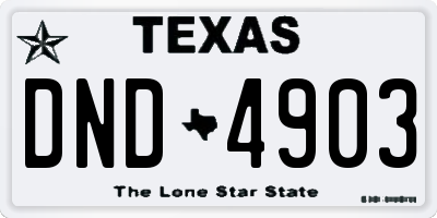TX license plate DND4903