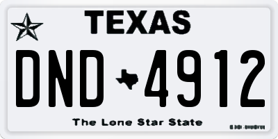 TX license plate DND4912