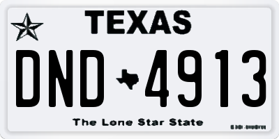 TX license plate DND4913