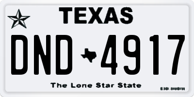 TX license plate DND4917