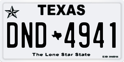 TX license plate DND4941