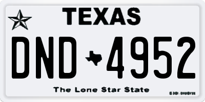 TX license plate DND4952