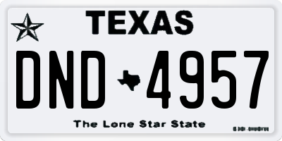 TX license plate DND4957