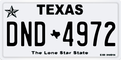 TX license plate DND4972