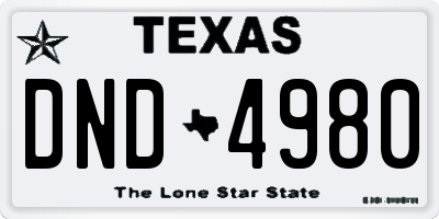TX license plate DND4980